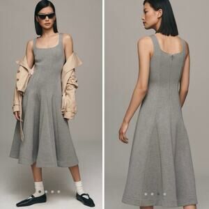 NWT Anthropologie Du Paradis Sleeveless Neoprene A-Line Midi Dress